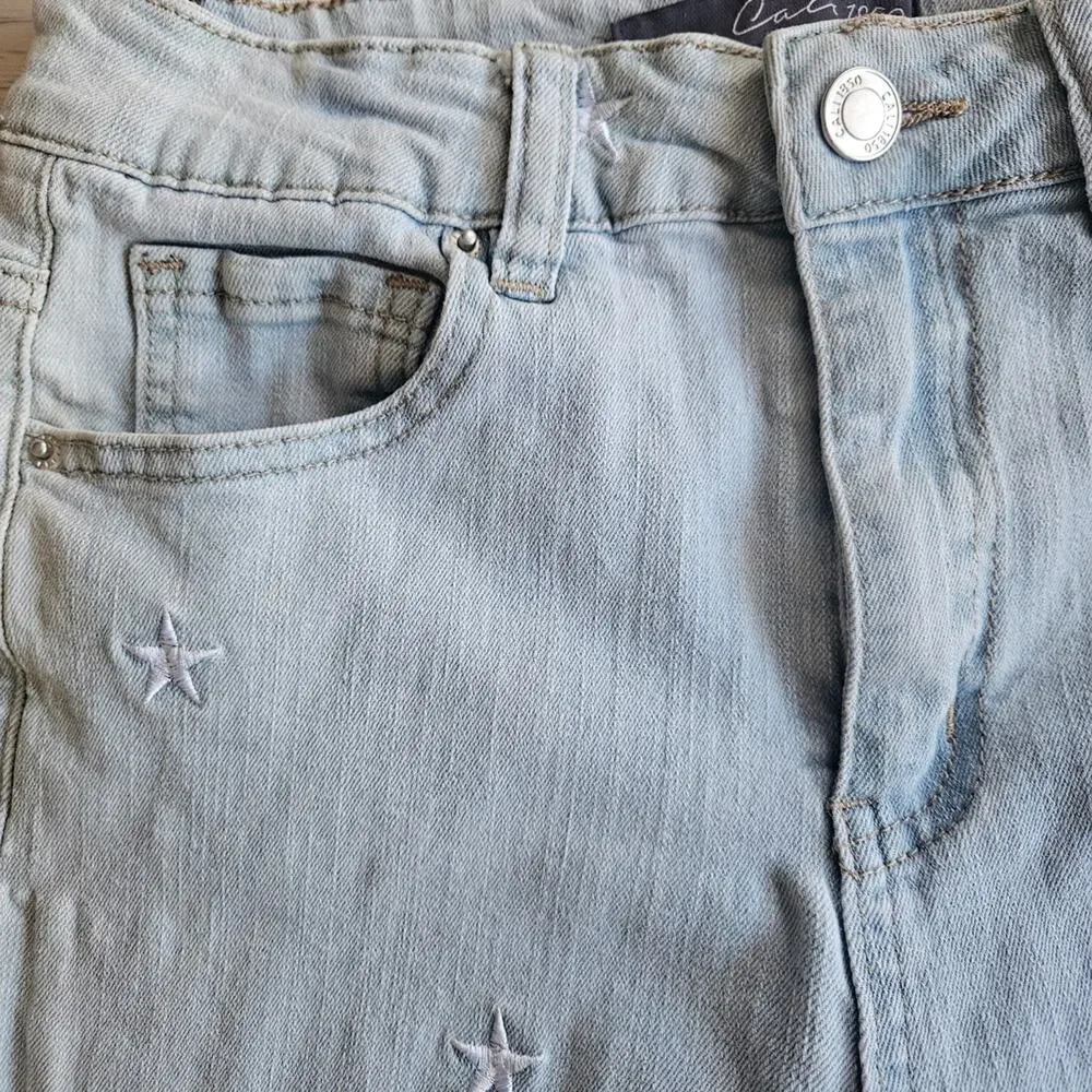 Stylish Light Blue Girl's Jeans - Cali 1850 - Star Design